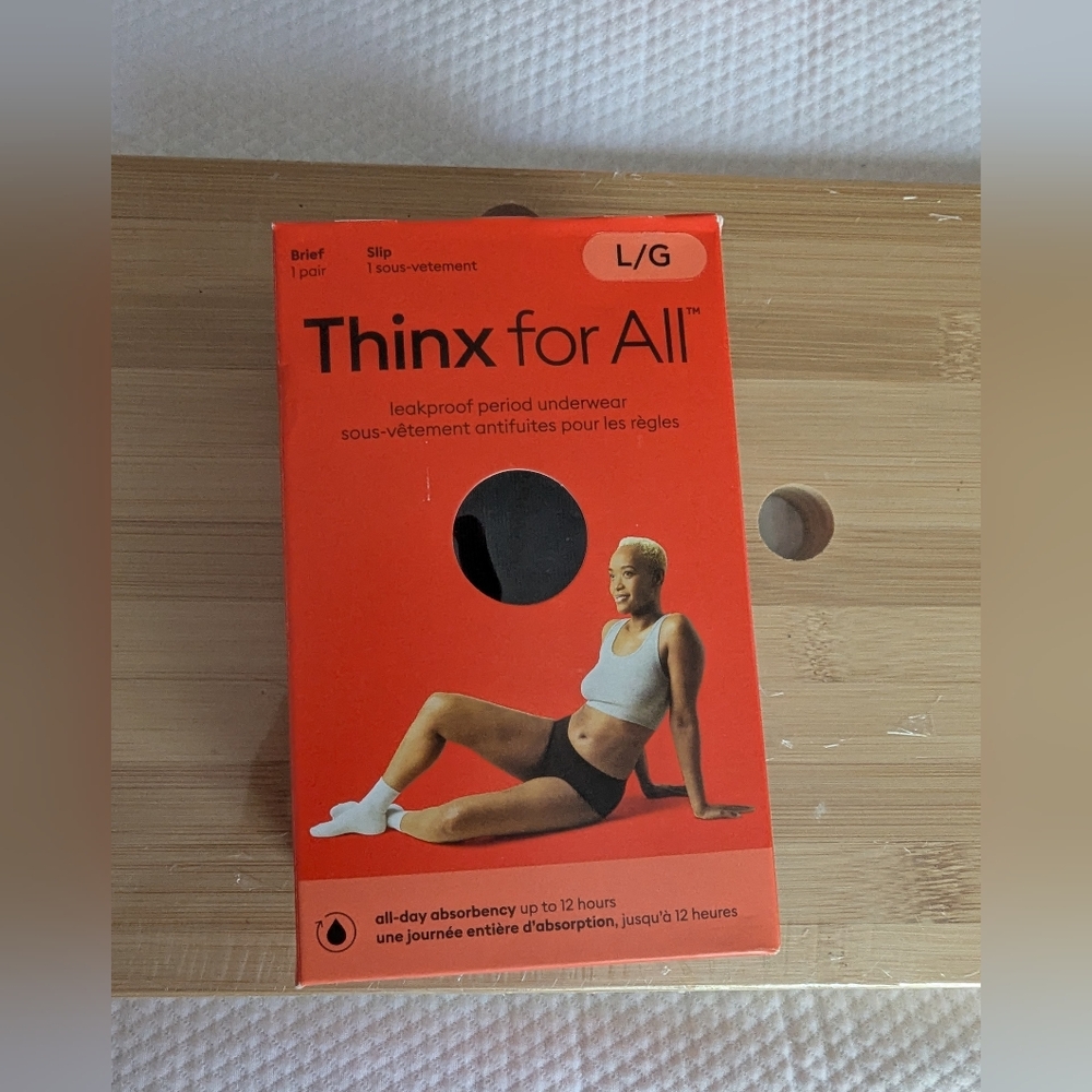Thinx for All Leakproof Period Underwear Brief Black Large NEW